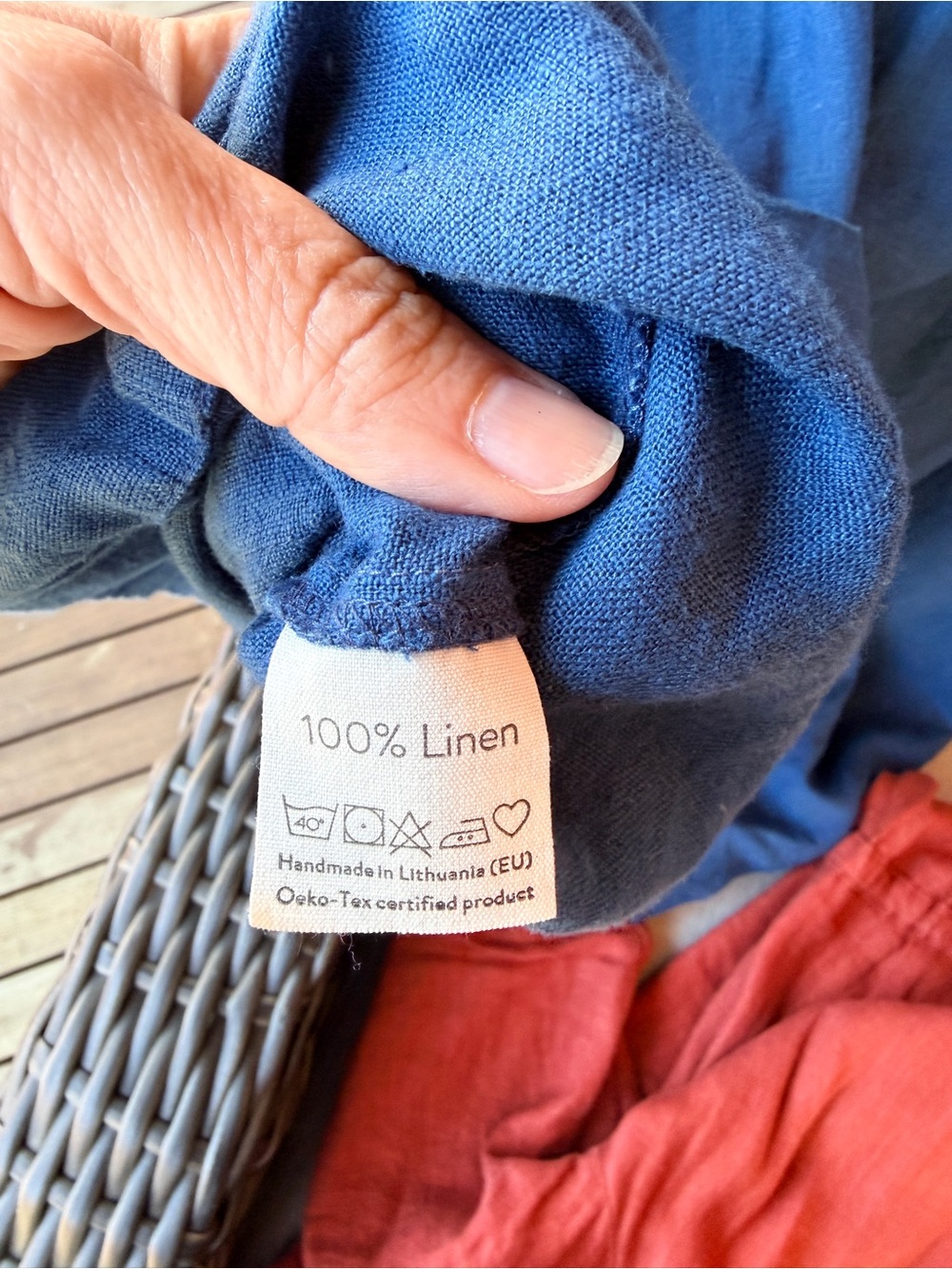 Magic Linen Relaxed Blue Linen Knee-length Dress - Picture 8 of 8